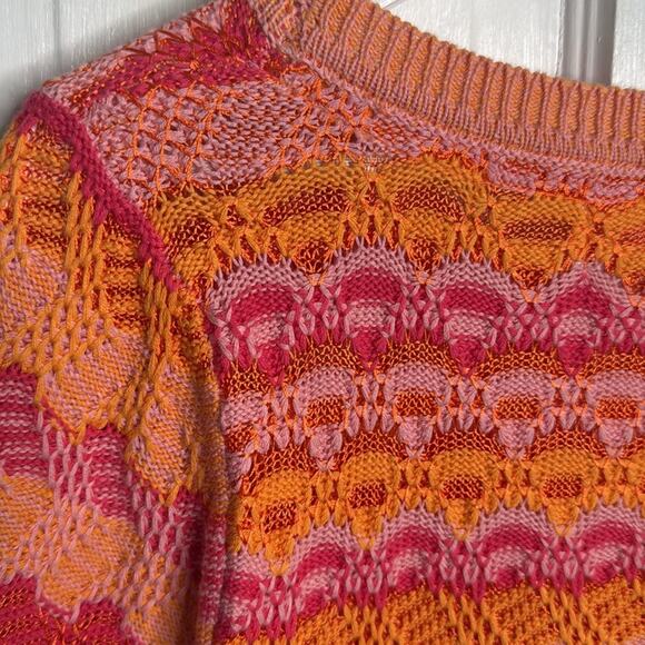 Anthropologie Sparrow Scallop Stitch Crochet Knit Pullover W1040 Sz L - Picture 9 of 9